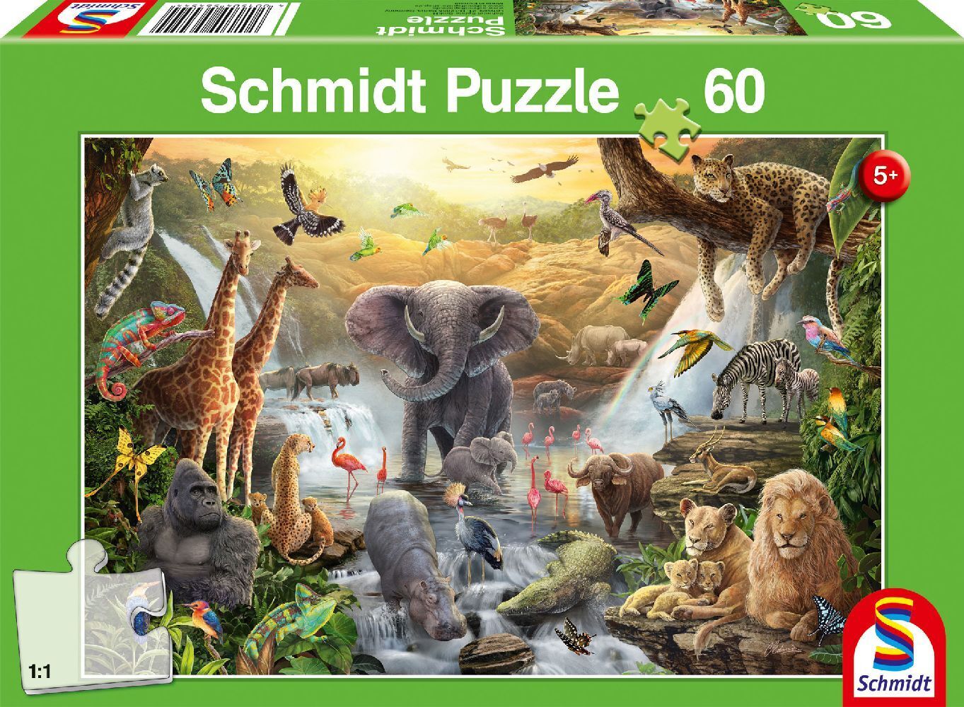 Cover: 4001504564544 | Tiere in Afrika | Kinderpuzzle Standard 60 Teile | Spiel | Schachtel