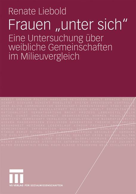 Cover: 9783531168838 | Frauen "unter sich" | Renate Liebold | Taschenbuch | Paperback | 2009