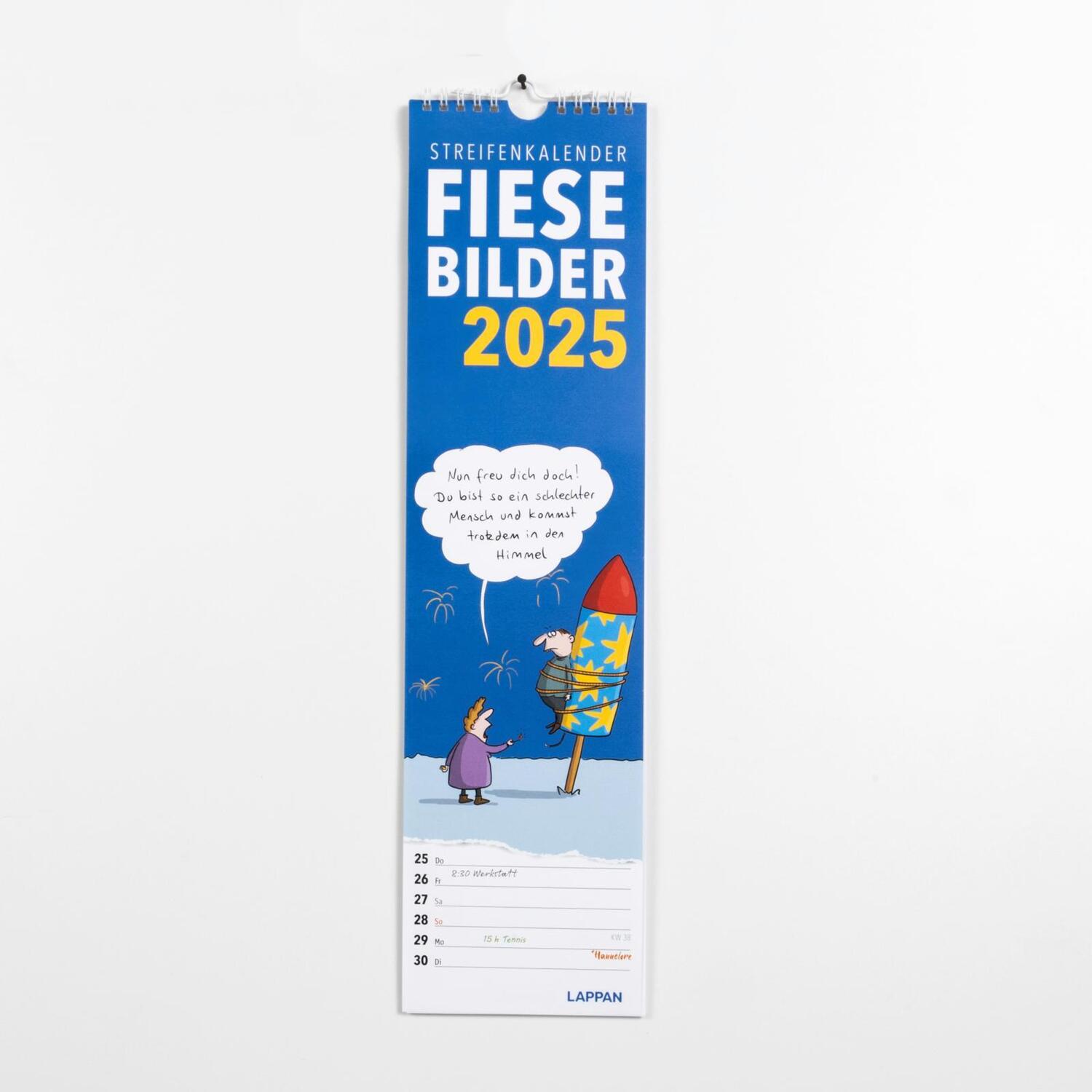 Bild: 9783830321842 | Fiese Bilder Streifenkalender 2025: Monatskalender für die Wand | 2025