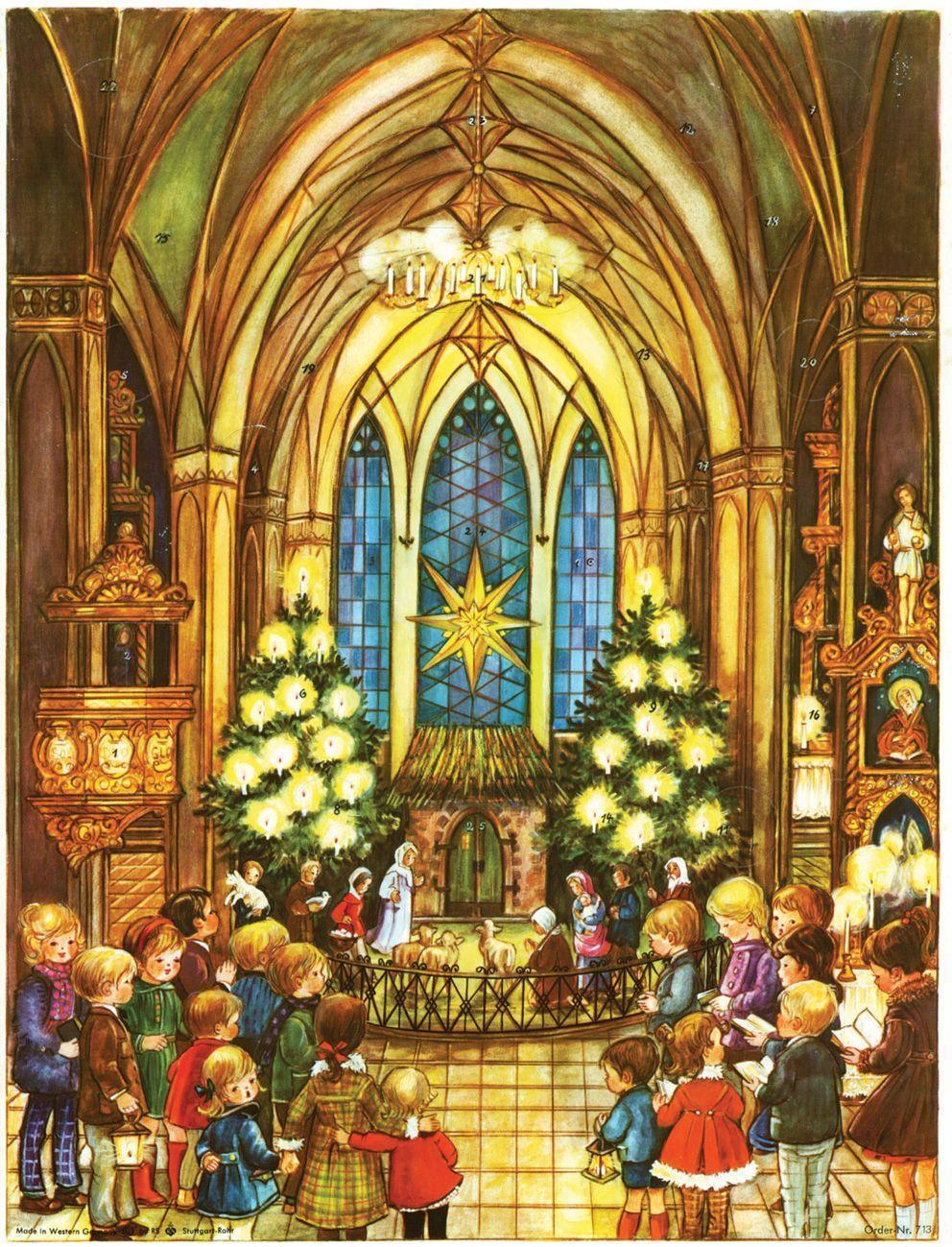 Cover: 4025985707139 | Adventskalender "In der Kirche" | Papier-Adventskalender | A. Rahlweß