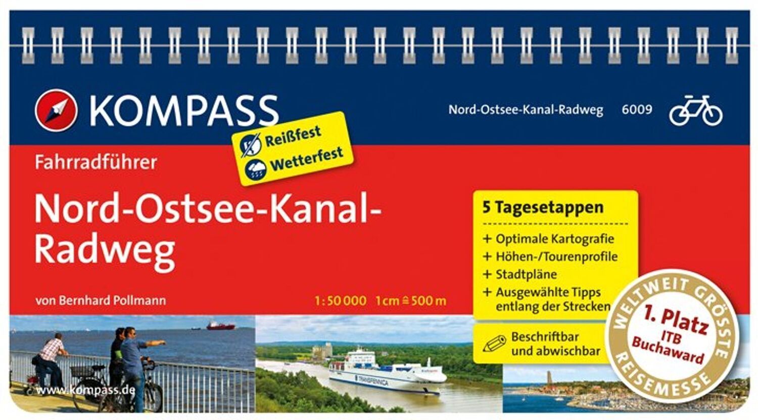 Cover: 9783850267526 | KOMPASS Fahrradführer Nord-Ostsee-Kanal-Radweg | Bernhard Pollmann