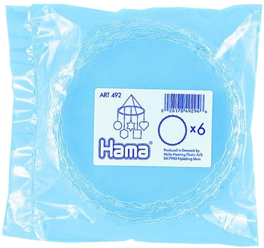Cover: 28178492946 | Hama 492 - Mobile Ring für Bügelperlen, transparent 18 cm, 6er Set
