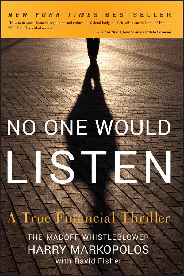 Cover: 9780470919002 | No One Would Listen | A True Financial Thriller | Harry Markopolos
