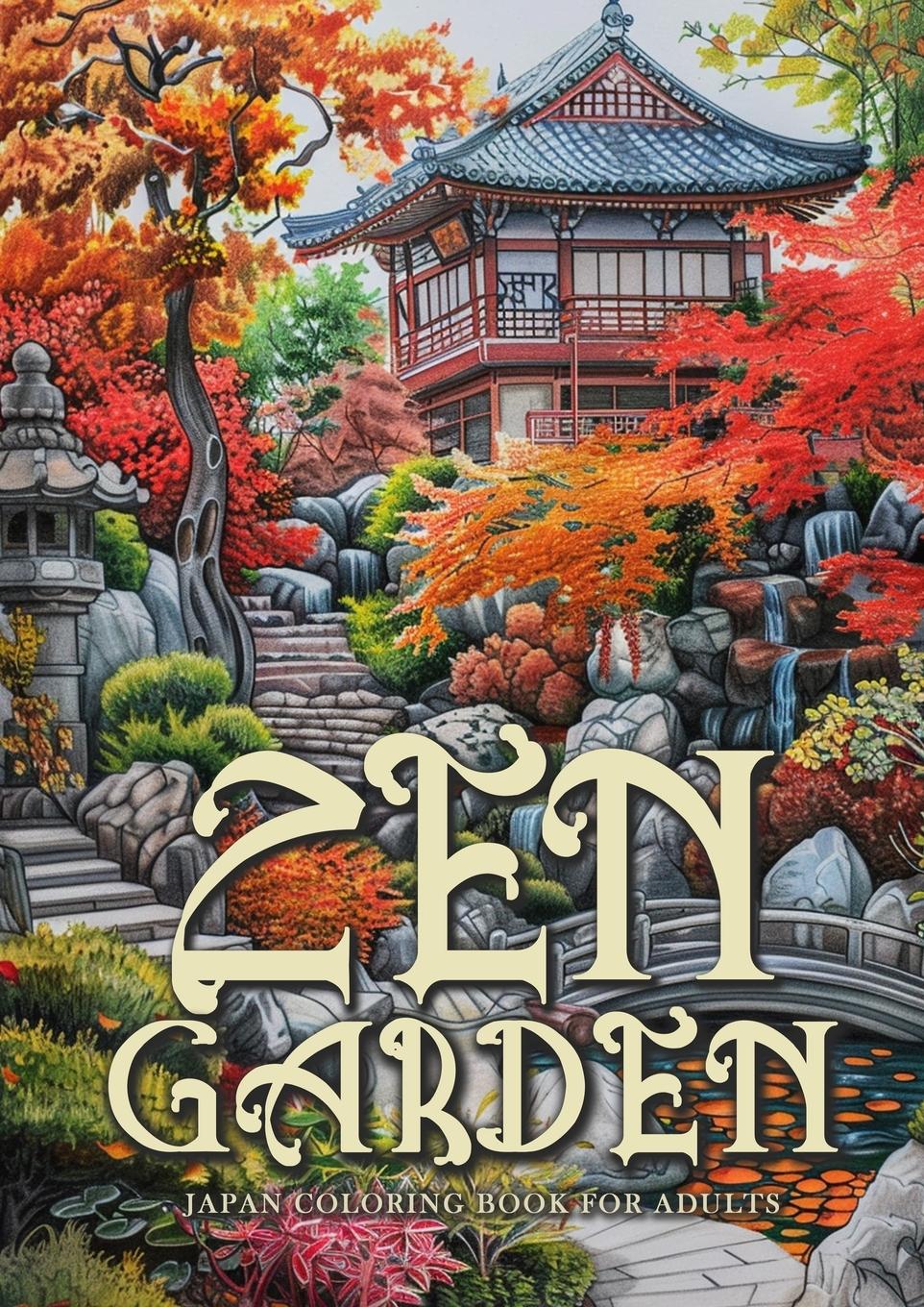 Cover: 9783758495434 | Zen Garden Japan Coloring Book for Adults | Monsoon Publishing | Buch