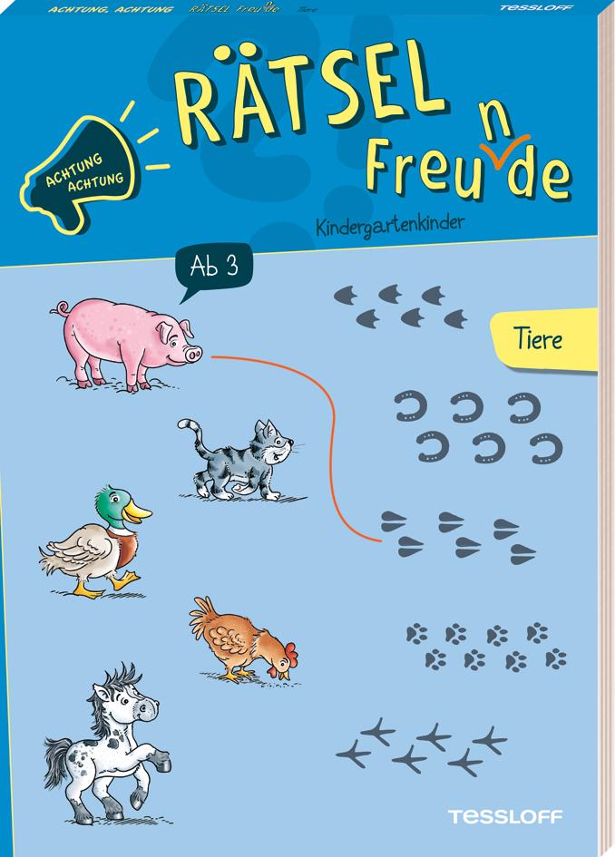 Cover: 9783788646752 | Achtung, Achtung Rätselfreu(n)de! Kindergarten. Tiere | Stefan Lohr