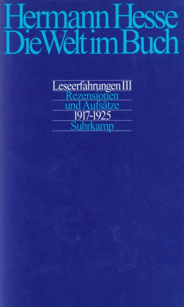 Cover: 9783518413418 | Rezensionen und Aufsätze aus den Jahren 1917-1925 | Hermann Hesse