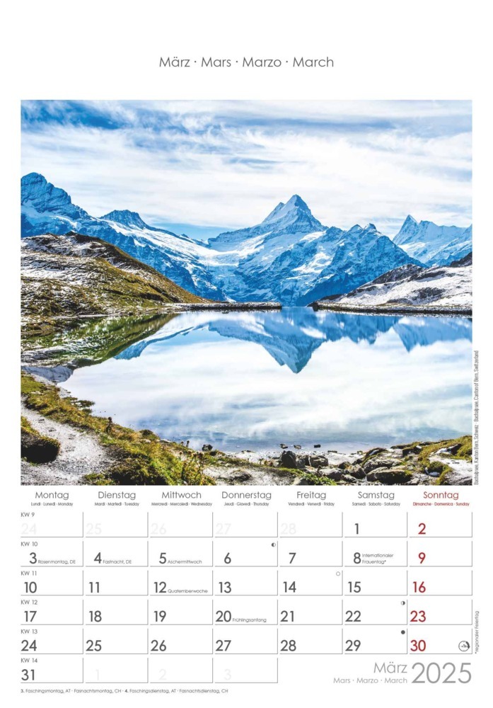 Bild: 4251732341091 | Alpha Edition - Alpen 2025 Bildkalender, 23,7x34cm, Wandkalender...