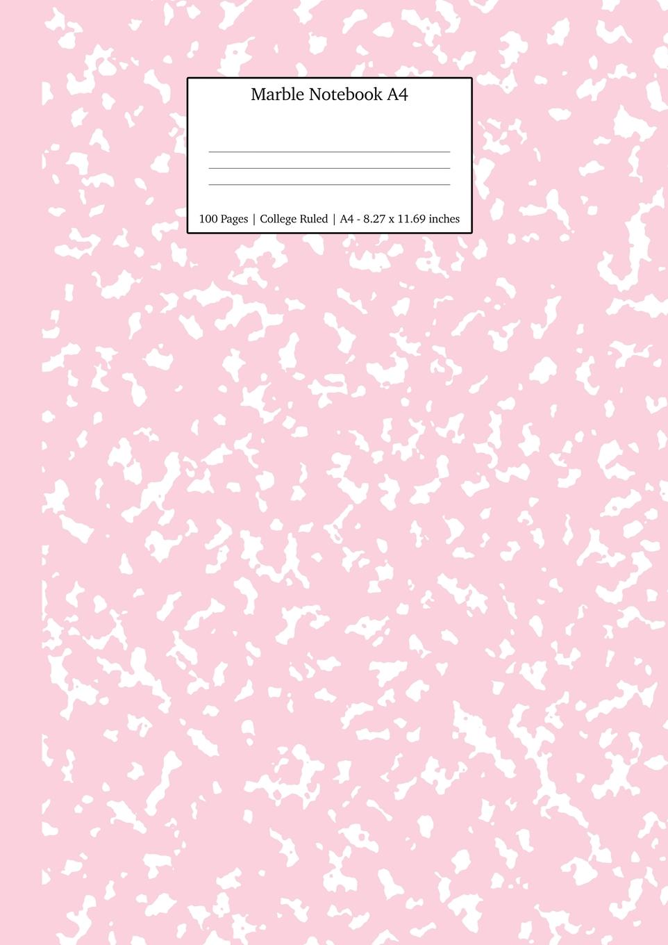 Cover: 9781989790557 | Marble Notebook A4 | Pastel Pink College Ruled Journal | Press | Buch