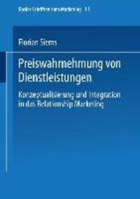 Cover: 9783409123778 | Preiswahrnehmung von Dienstleistungen | Florian Siems | Taschenbuch
