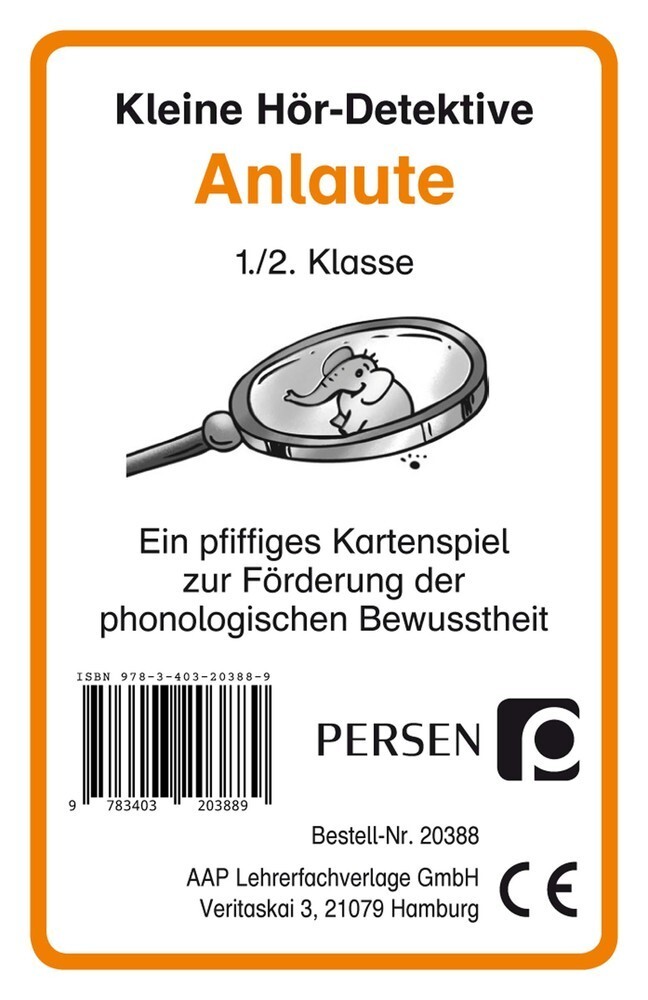 Cover: 9783403203889 | Kleine Hör-Detektive: Anlaute (Kartenspiel) | Bernd Wehren | Spiel