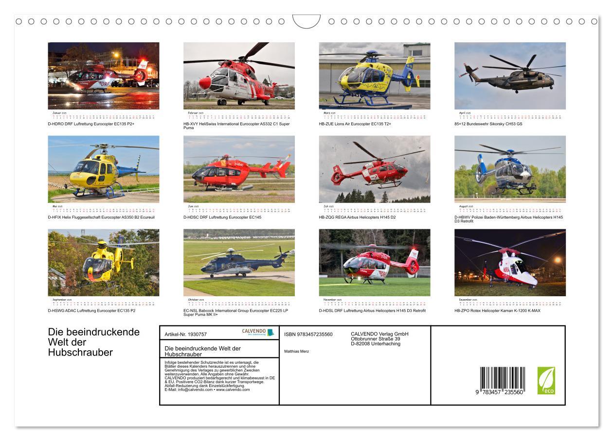 Bild: 9783457235560 | Die beeindruckende Welt der Hubschrauber (Wandkalender 2025 DIN A3...