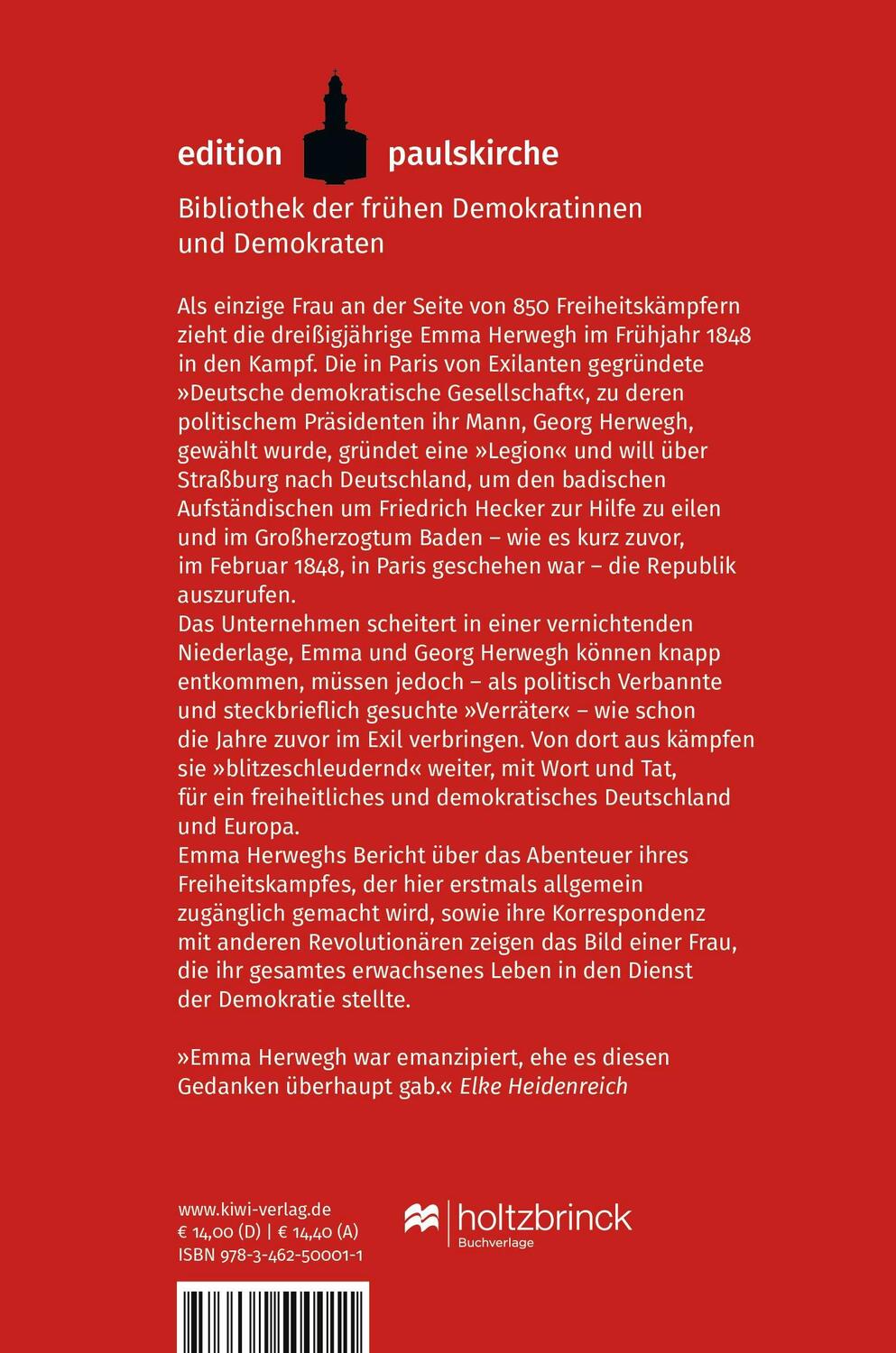 Rückseite: 9783462500011 | Es lebe die demokratische Republik | Emma Herwegh | Taschenbuch | 2023