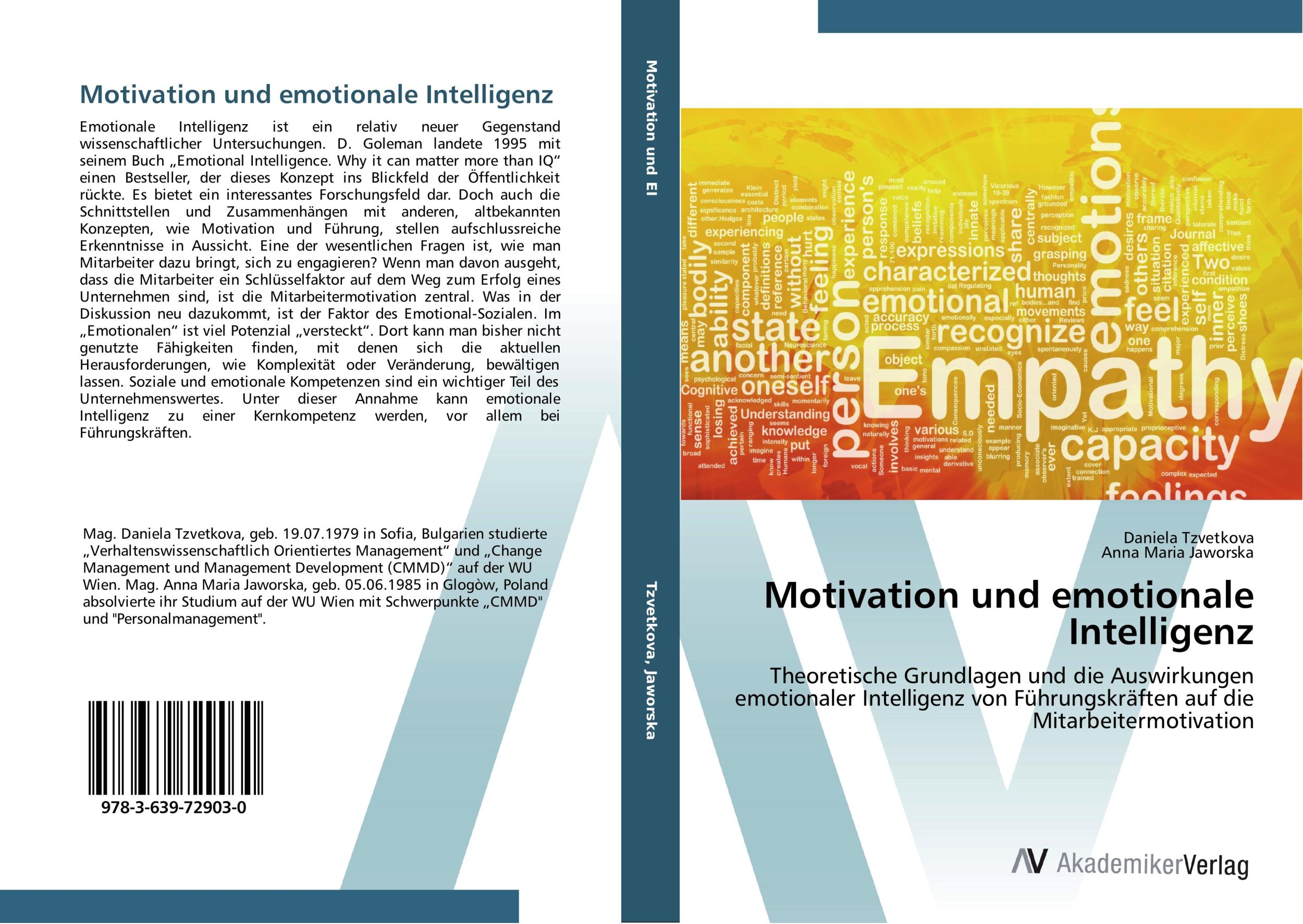 Cover: 9783639729030 | Motivation und emotionale Intelligenz | Daniela Tzvetkova (u. a.)