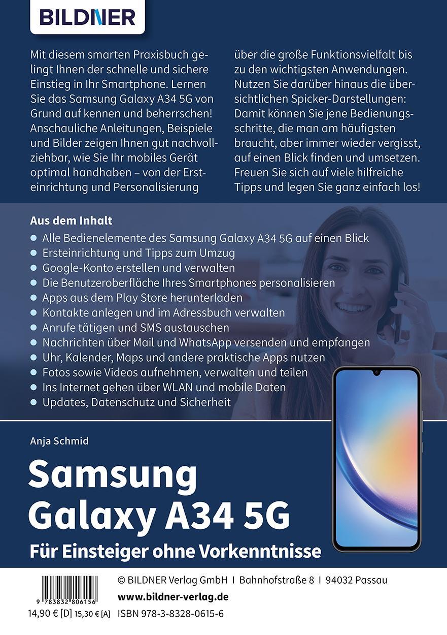 Rückseite: 9783832806156 | Samsung Galaxy A34 5G - Für Einsteiger ohne Vorkenntnisse | Buch