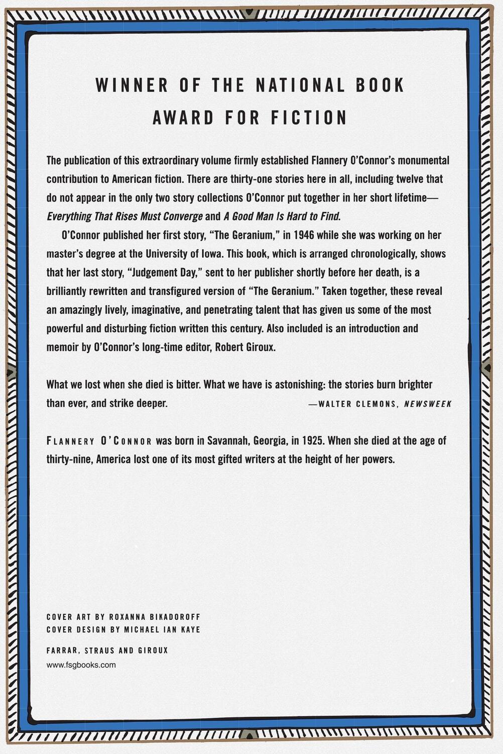 Rückseite: 9780374515362 | The Complete Stories | Flannery O'Connor | Taschenbuch | Englisch
