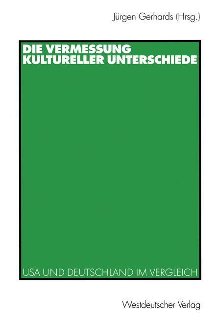 Cover: 9783531133898 | Die Vermessung kultureller Unterschiede | Jürgen Gerhards | Buch