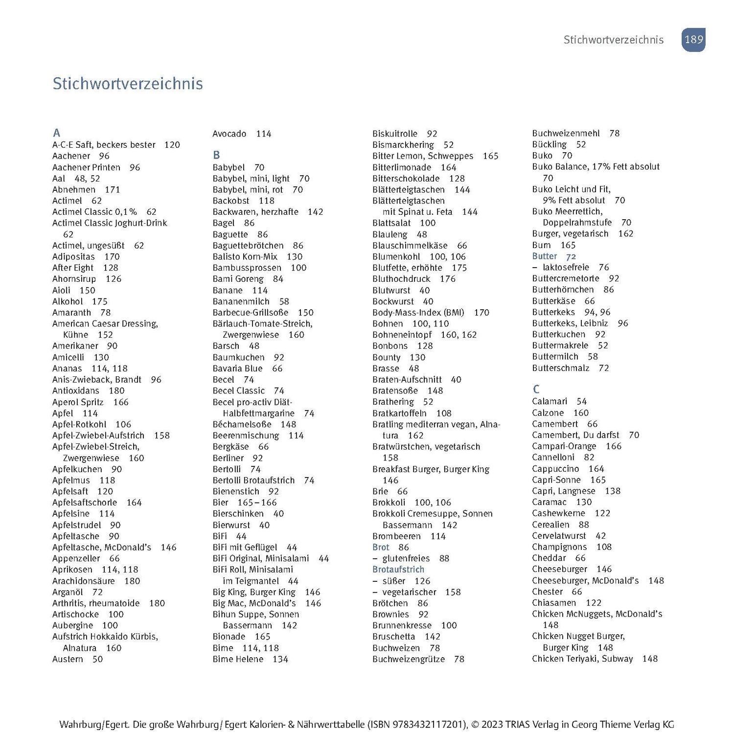 Bild: 9783432117201 | Die große Wahrburg/Egert Kalorien-&amp;-Nährwerttabelle | Wahrburg (u. a.)