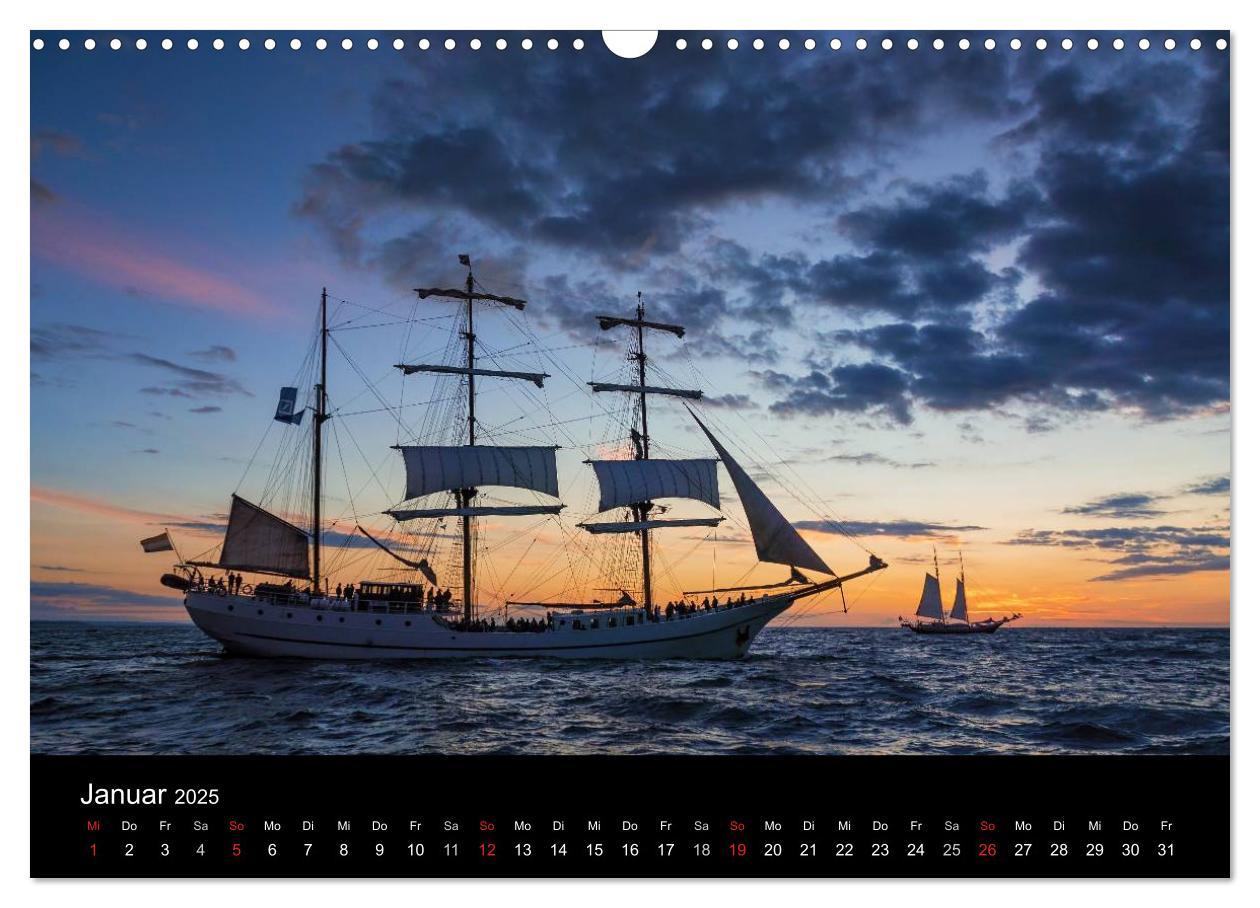 Bild: 9783435581436 | Windjammer auf der Ostsee im Abendlicht (Wandkalender 2025 DIN A3...