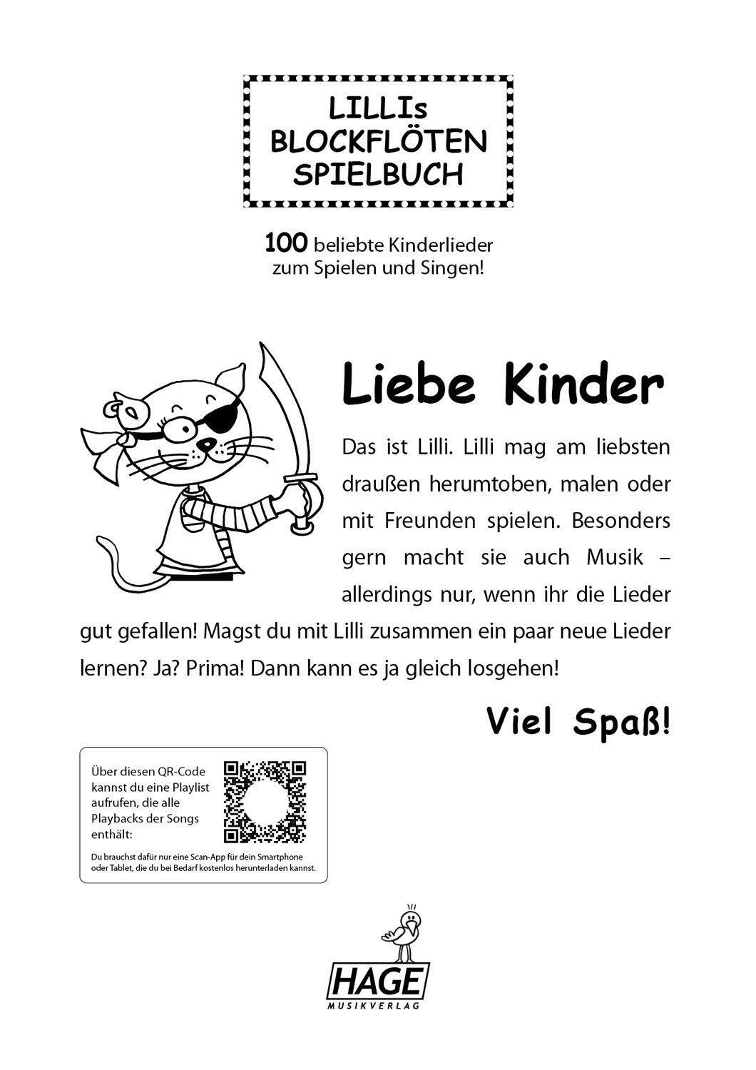 Bild: 9783866263536 | Lillis Blockflöten Spielbuch mit QR-Code zum Download | Helmut Hage