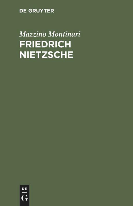 Cover: 9783110122138 | Friedrich Nietzsche | Eine Einführung | Mazzino Montinari | Buch | XIV