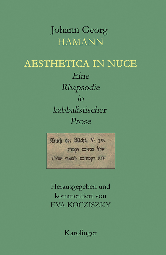 Cover: 9783854182023 | AESTHETICA IN NUCE | Eine Rhapsodie in kabbalistischer Prose | Hamann