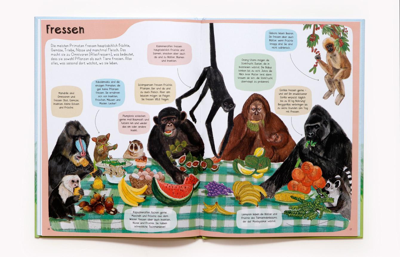 Bild: 9783962443016 | Das Affen-Buch | Zu Besuch bei Primaten aus aller Welt | Katie Viggers
