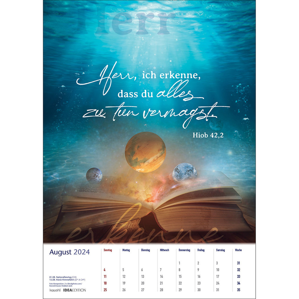 Bild: 9783754806043 | Auf seinem Weg 2024 | Foto-Kompositionen und Bibelworte | Kalender