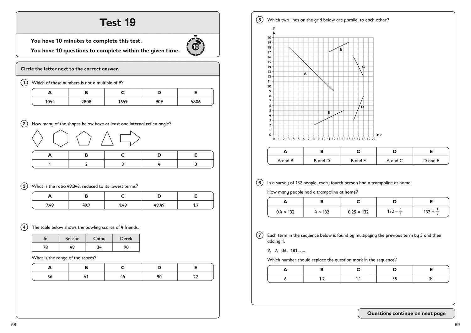 Bild: 9781844199150 | 11+ Maths Quick Practice Tests Age 10-11 (Year 6) | Letts 11+ | Buch