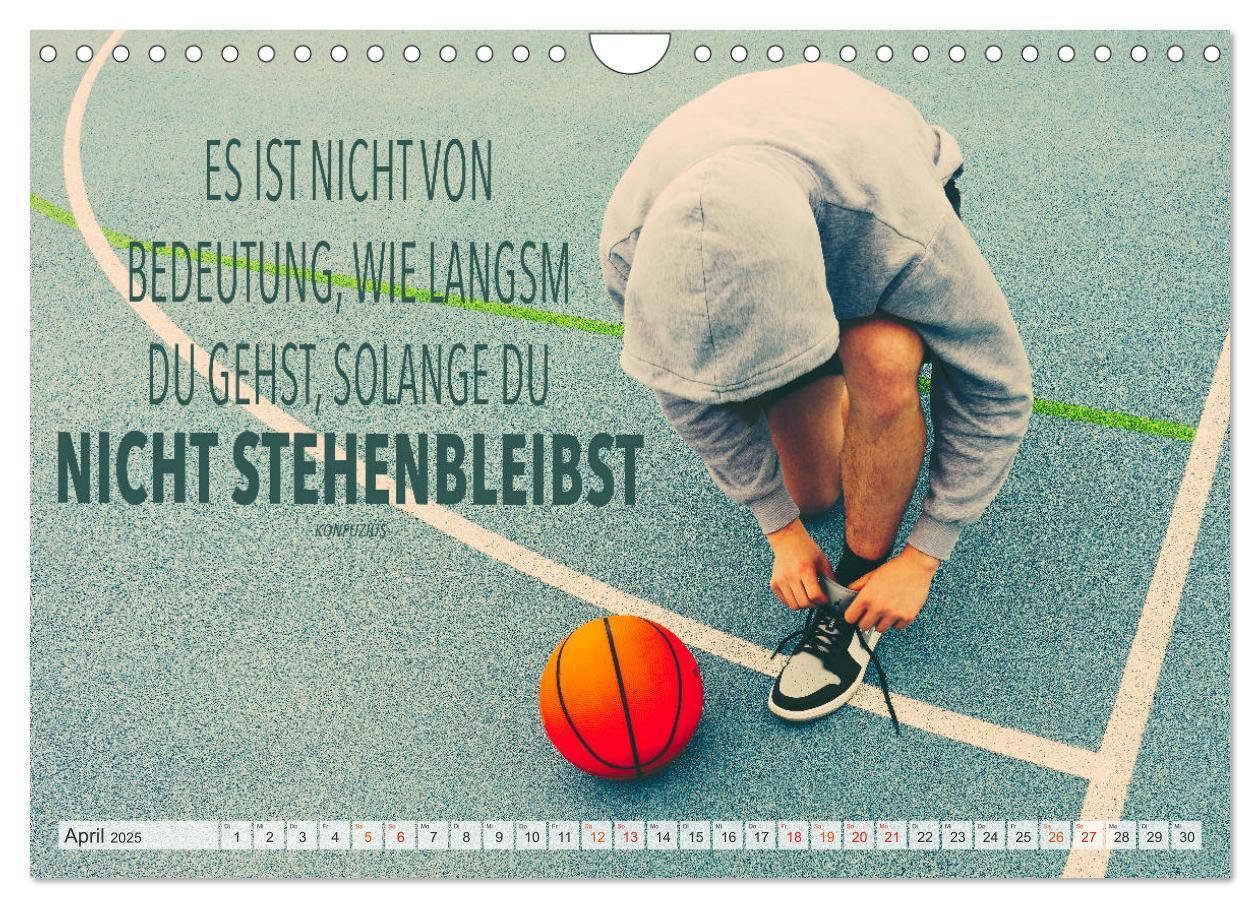 Bild: 9783435123377 | Positive Sprüche - Motivation und Basketball (Wandkalender 2025 DIN...