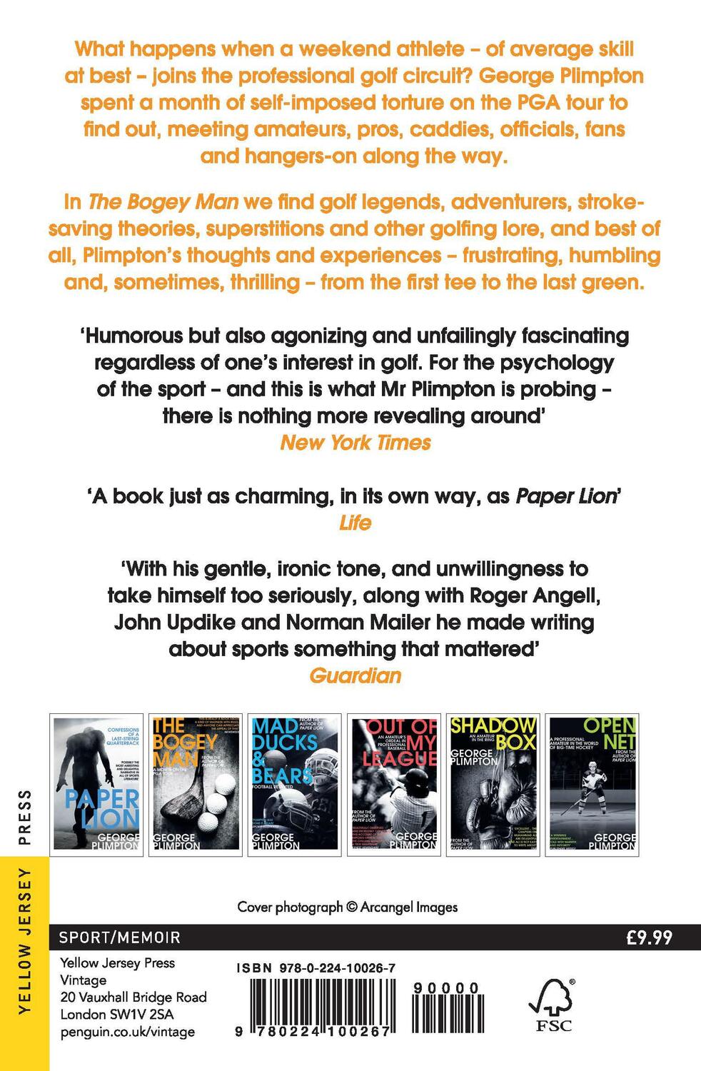 Rückseite: 9780224100267 | The Bogey Man | A Month on the PGA Tour | George Plimpton | Buch
