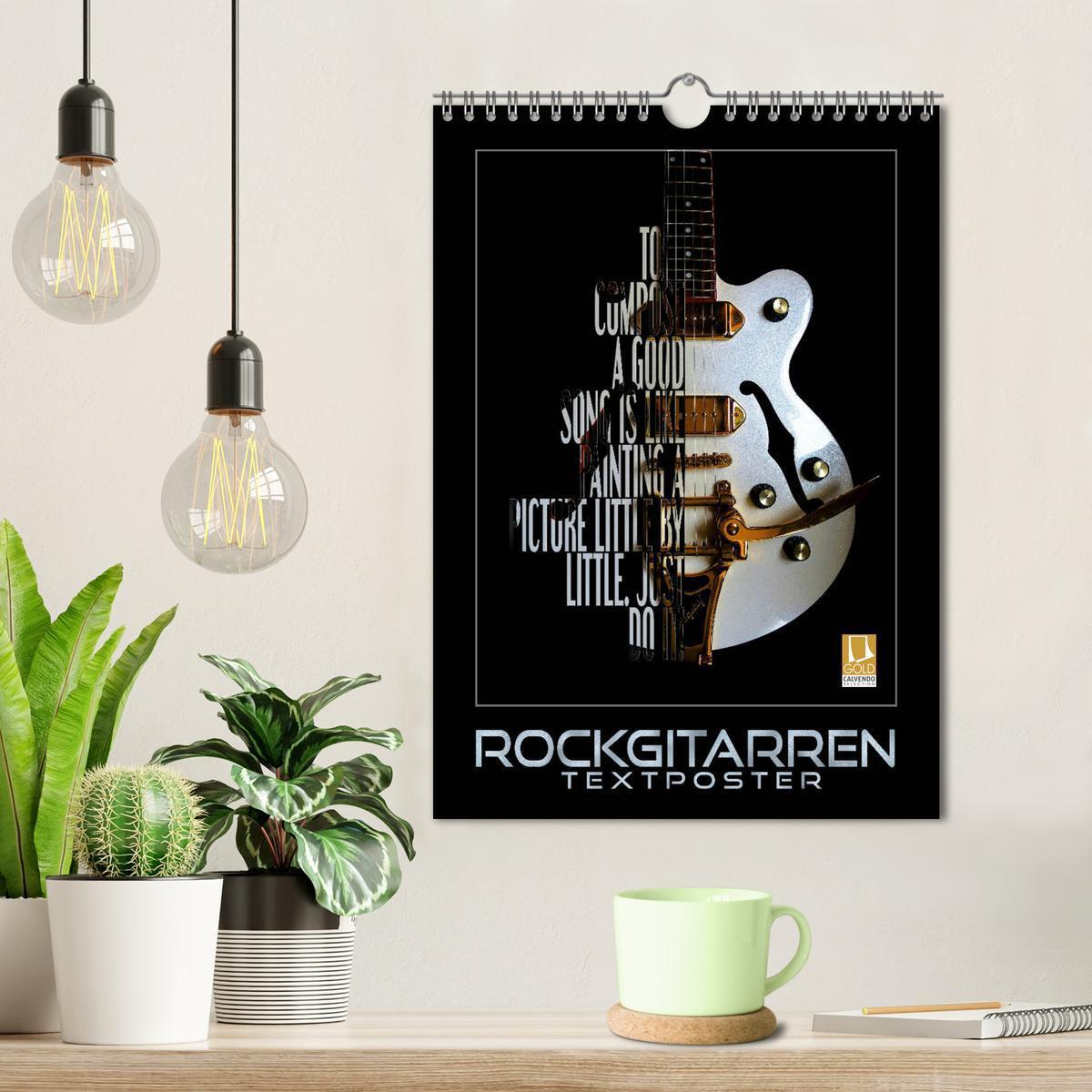 Bild: 9783435988723 | Rockgitarren Textposter (Wandkalender 2025 DIN A4 hoch), CALVENDO...