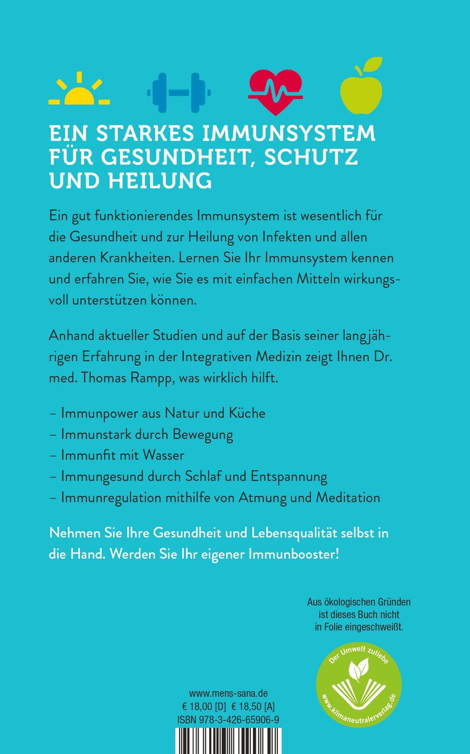 Rückseite: 9783426659069 | Das Immunbooster-Handbuch | Thomas Rampp | Buch | 288 S. | Deutsch