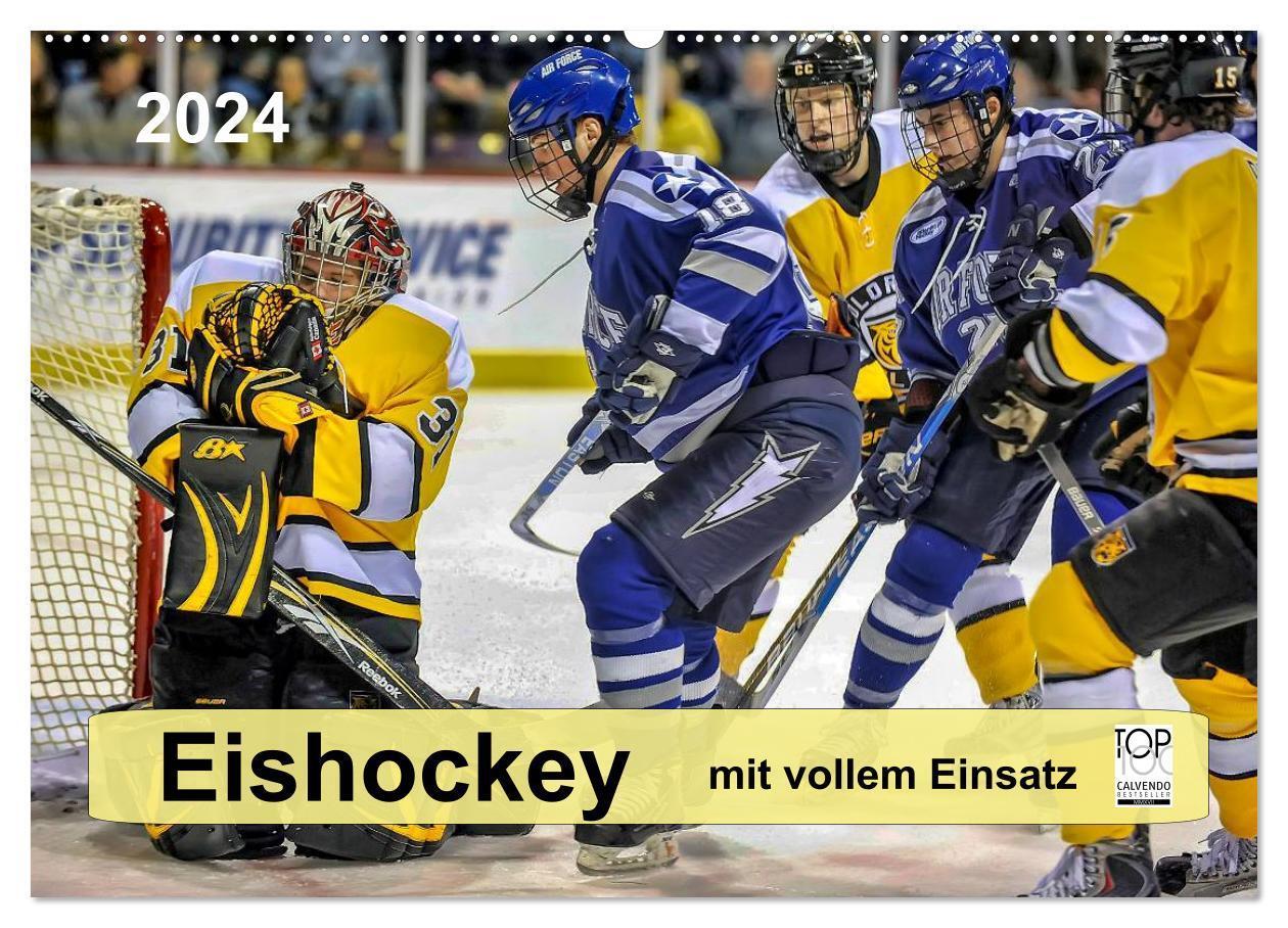 Cover: 9783383382161 | Mit vollem Einsatz - Eishockey (Wandkalender 2024 DIN A2 quer),...