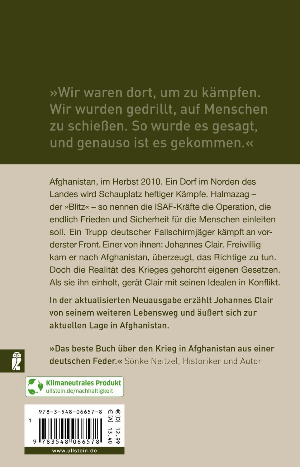 Rückseite: 9783548066578 | Vier Tage im November | Mein Kampfeinsatz in Afghanistan | Clair