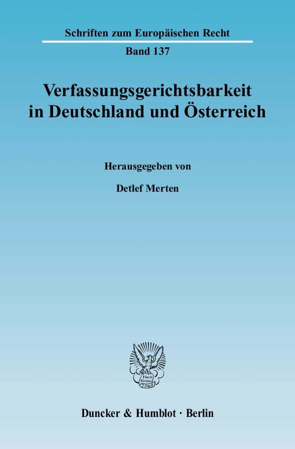 Cover: 9783428126941 | Verfassungsgerichtsbarkeit in Deutschland und Österreich. | Merten