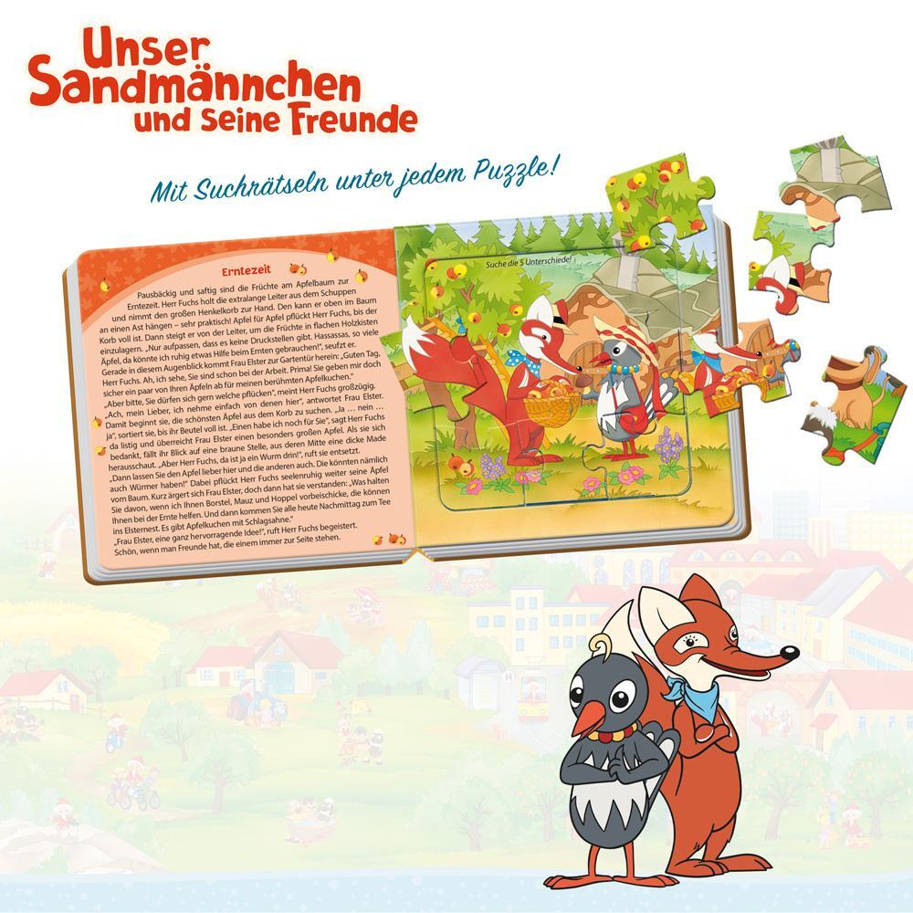 Bild: 9783965521636 | Trötsch Unser Sandmännchen Puzzlebuch mit 4 Puzzle Fuchs und Elster