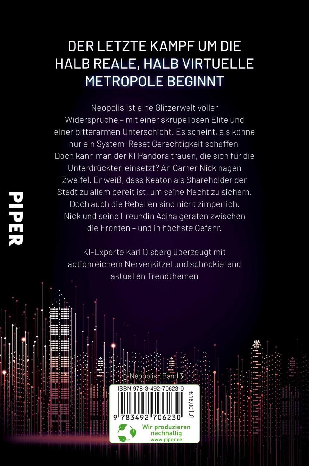 Rückseite: 9783492706230 | Neopolis - Ein Fehler im System | Karl Olsberg | Taschenbuch | Nepolis