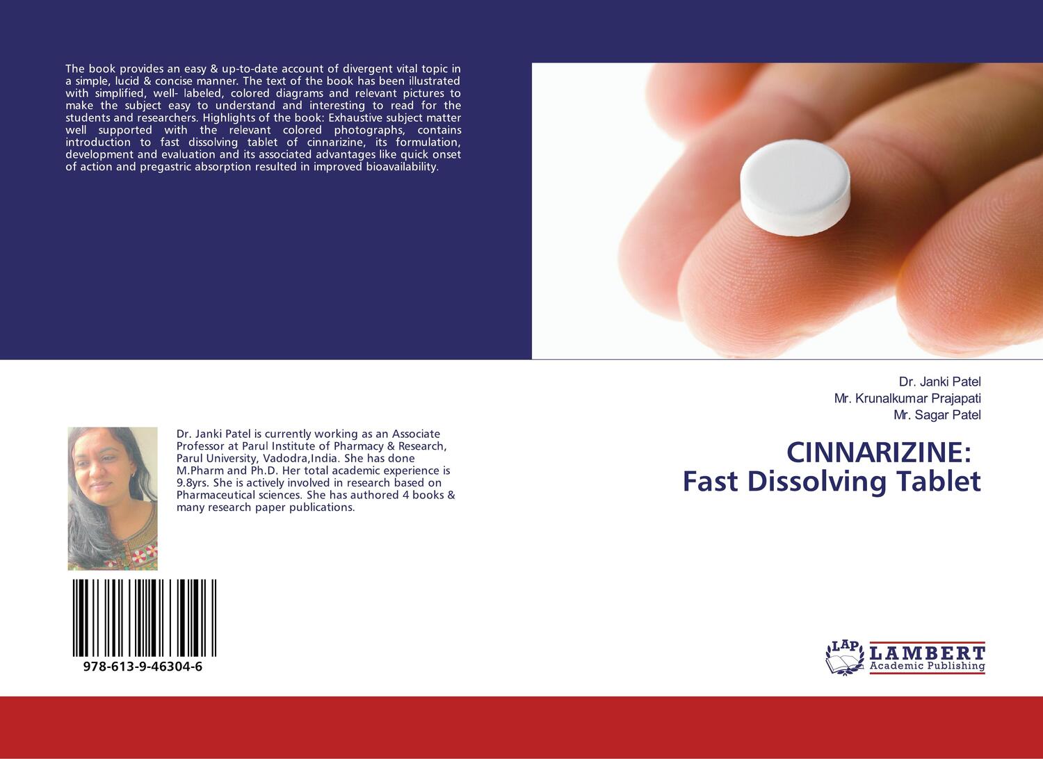 Cover: 9786139463046 | CINNARIZINE: Fast Dissolving Tablet | Janki Patel (u. a.) | Buch