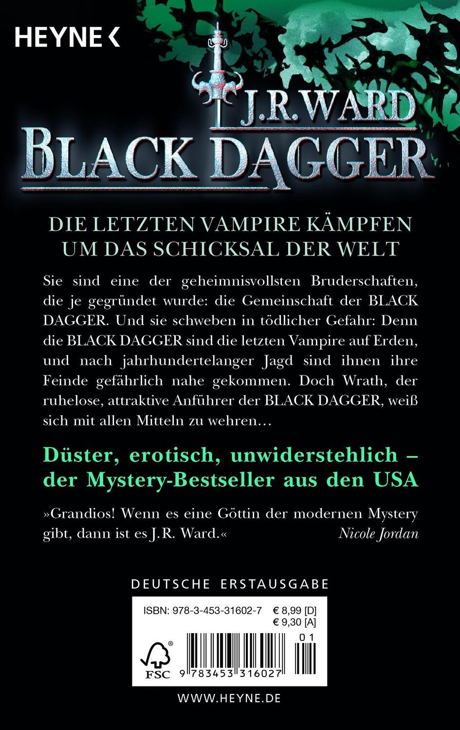Rückseite: 9783453316027 | Black Dagger 23. Nachtherz | Black Dagger 23 - Roman | J. R. Ward