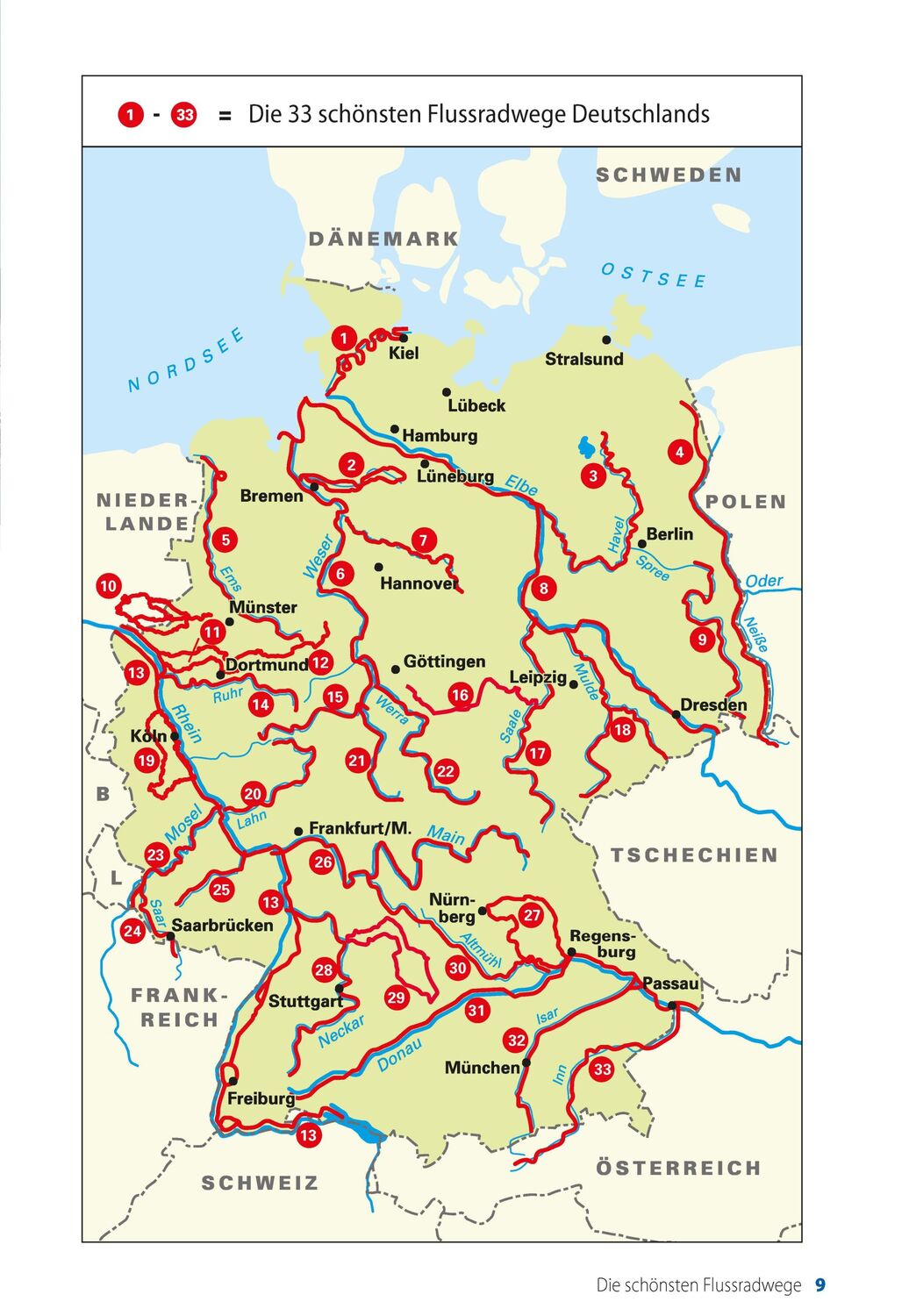 Bild: 9783969901229 | Die 33 schönsten Flussradwege in Deutschland, E-Bike-geeignet, mit...