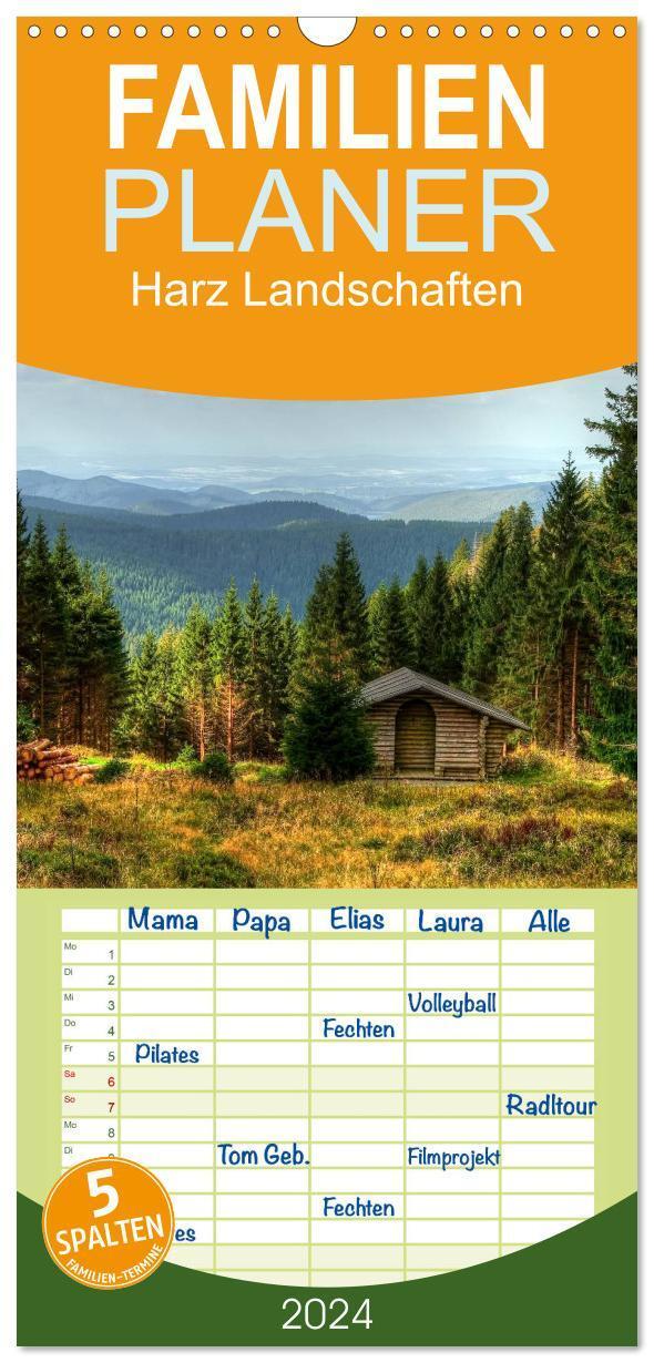 Cover: 9783383080388 | Familienplaner 2024 - Harz Landschaften mit 5 Spalten...