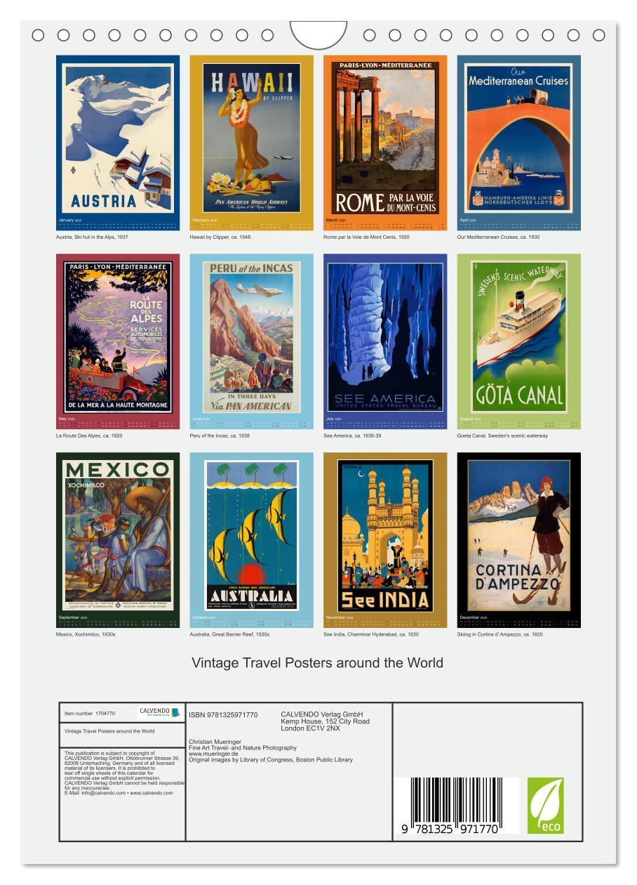 Bild: 9781325971770 | Vintage Travel Posters around the World (Wall Calendar 2025 DIN A4...