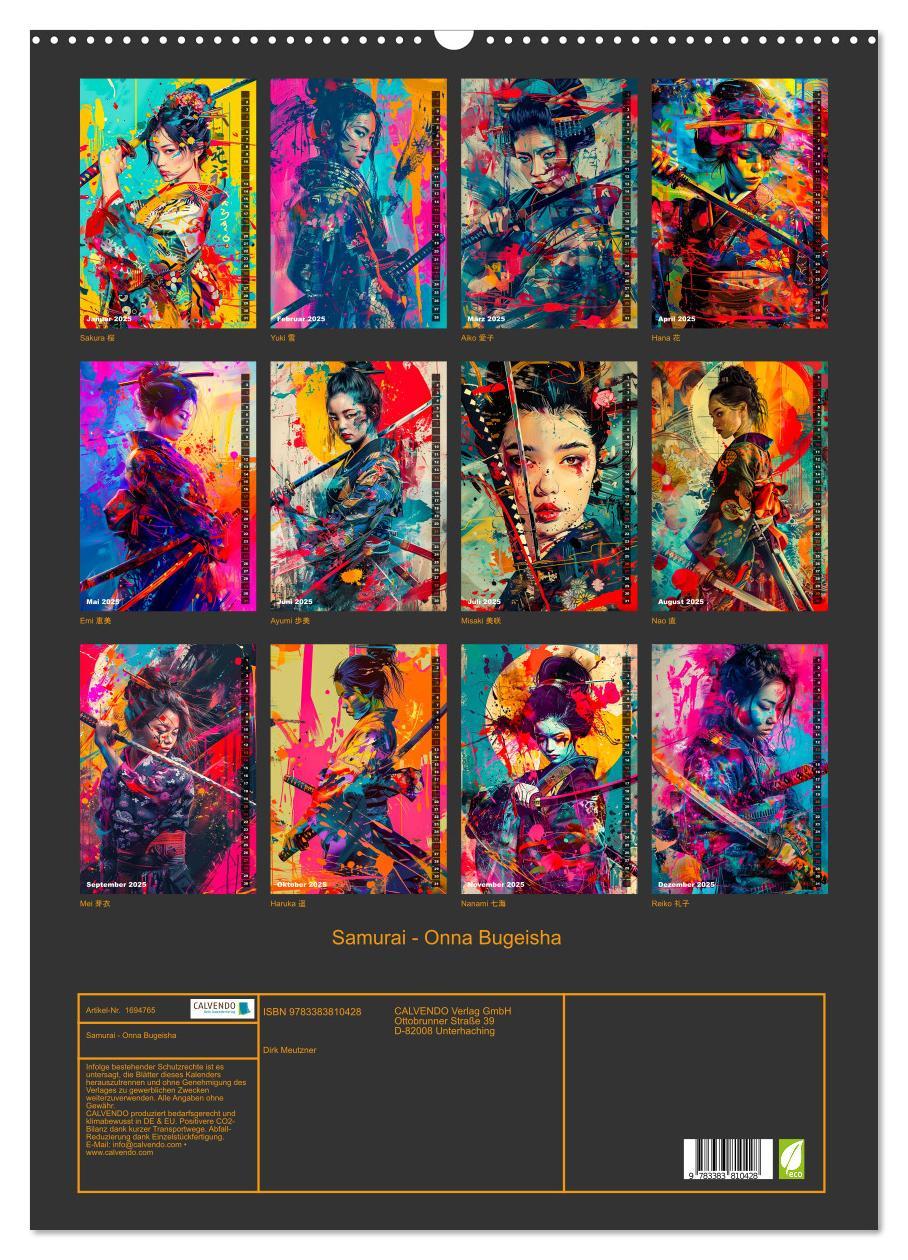 Bild: 9783383810428 | Samurai - Onna Bugeisha (Wandkalender 2025 DIN A2 hoch), CALVENDO...