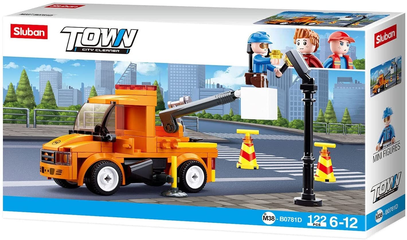 Cover: 8719558071692 | Sluban M38-B0781D - Town City Cleaner, Korbkranwagen, Bausatz,...