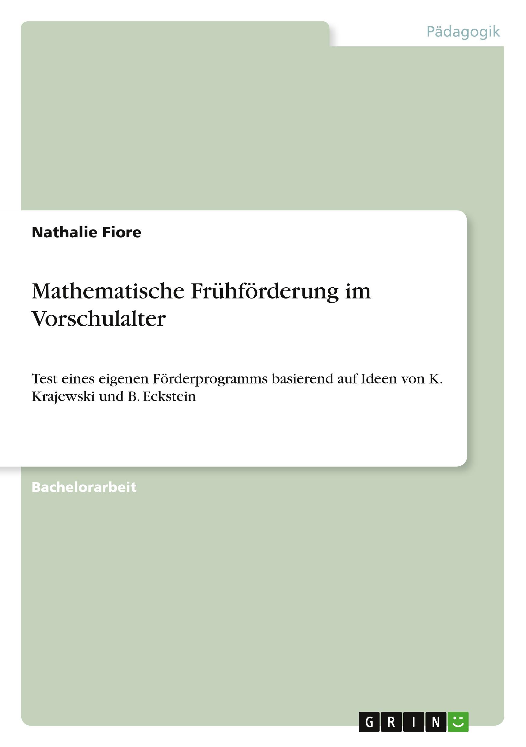 Cover: 9783656623595 | Mathematische Frühförderung im Vorschulalter | Nathalie Fiore | Buch