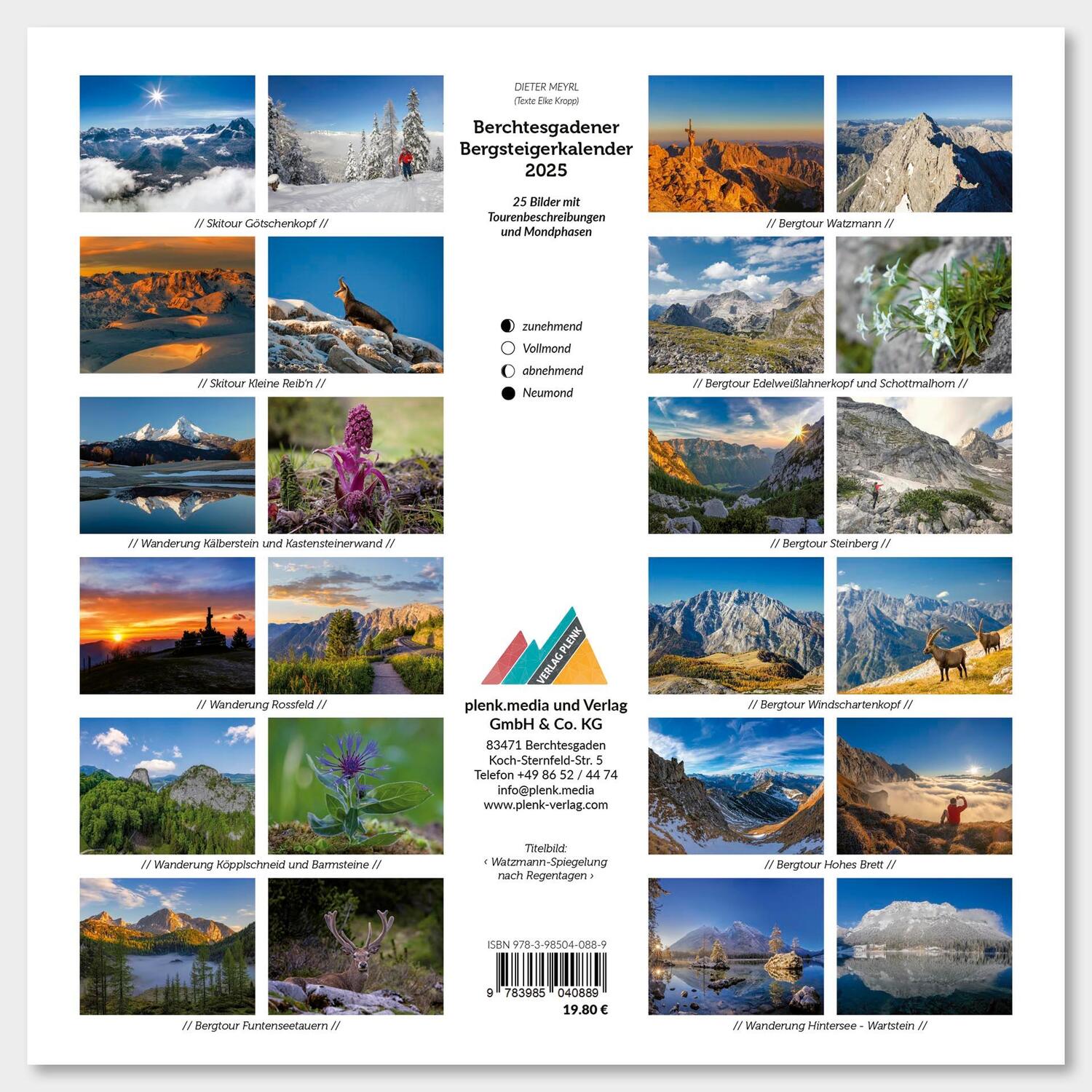 Rückseite: 9783985040889 | Berchtesgadener Bergsteigerkalender 2025 | Elke Kropp-Röhrig | XXV