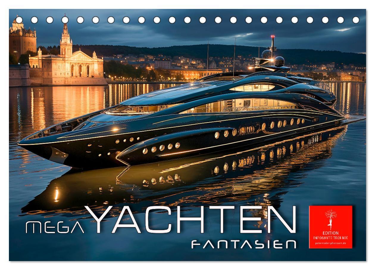 Cover: 9783383886812 | Mega Yachten Fantasien (Tischkalender 2025 DIN A5 quer), CALVENDO...