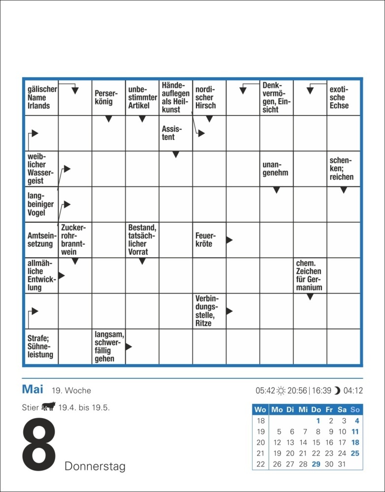 Bild: 9783840033575 | Kreuzworträtsel Tagesabreißkalender 2025 | Stefan Krüger | Kalender