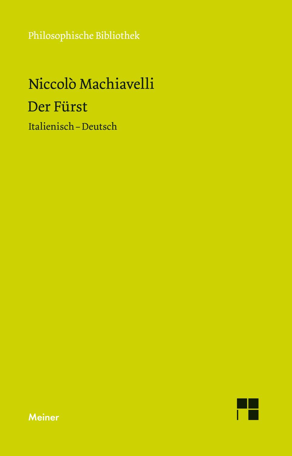 Cover: 9783787336227 | Der Fürst | Niccolò Machiavelli | Buch | Philosophische Bibliothek
