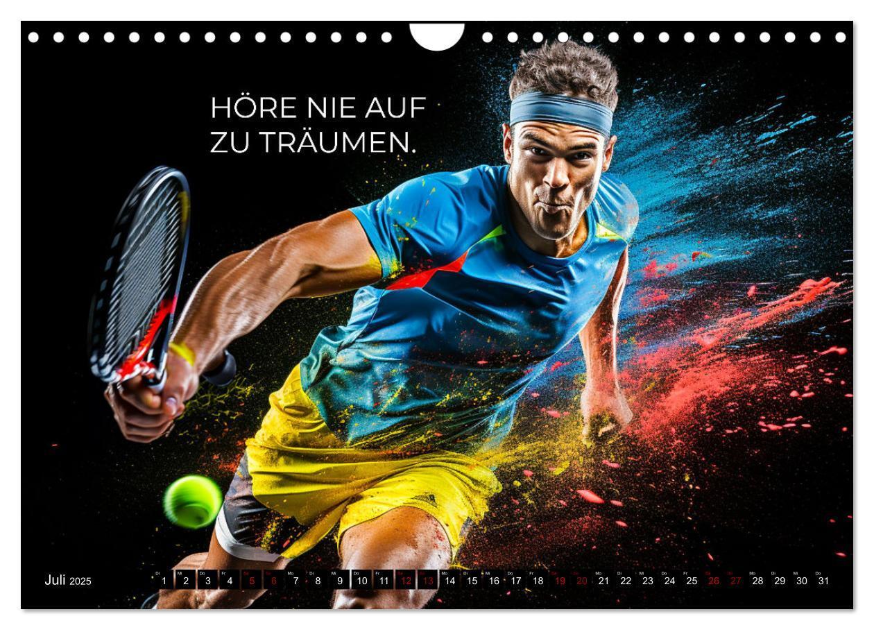 Bild: 9783383850400 | Tennis und Motivation (Wandkalender 2025 DIN A4 quer), CALVENDO...